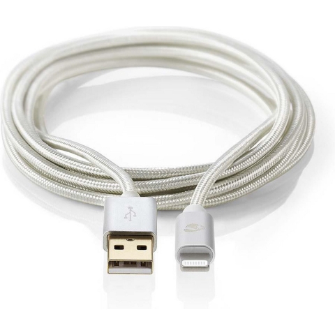 Nedis CCTB39300AL30 Data- En Oplaadkabel Apple Lightning 8-pins Male - Usb A Male 3,0 M Aluminium