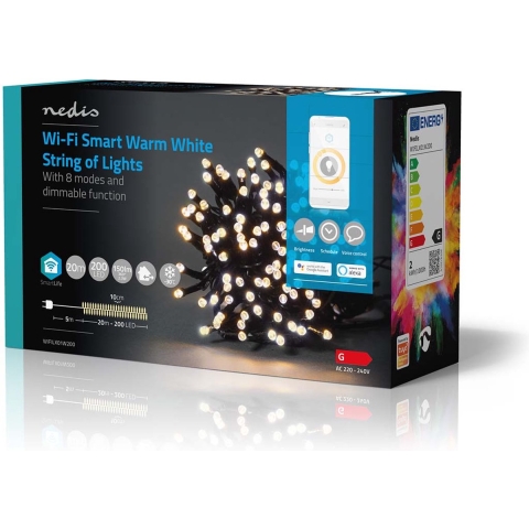 Nedis WIFILX01W200 Smartlife Decoratieve Led Wi-fi Warm Wit 200 Led&apos;s 20.0 M Android™ / Ios