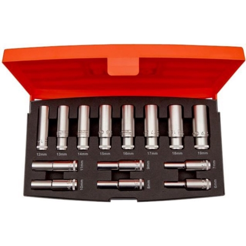 Bahco 14d 3/8" lange doppenset | S1214L