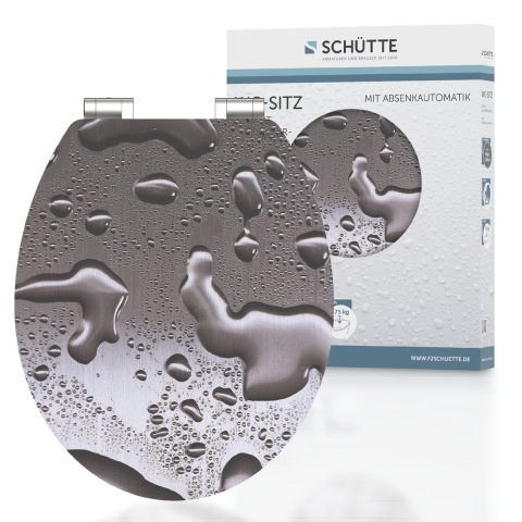 Schutte MDF High Gloss WC-bril GREY STEEL met soft-close
 - 80523 80523