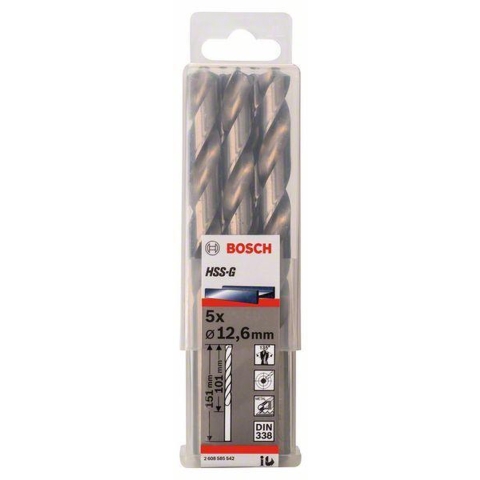 Bosch Accessoires Metaalboren HSS-G, Standard 12,6 x 101 x 151 mm 5st - 2608585542