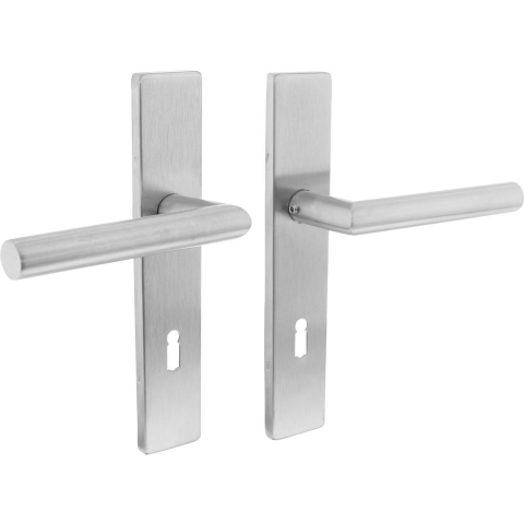 Intersteel Deurkruk Hoek 90° op rechthoekig schild rvs geborsteld