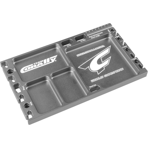 Team Corally Multi-purpose Ultra Tray - CNC Machined aluminium - Titanium Color