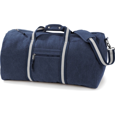 Canvas weekendtas/reistas - donkerblauw - 45 liter - Vintage reistas - Tassen voor volwassenen -