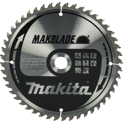 Makita Accessoires Afkortzaagblad | Hout | 190X20X2,2 48T 5G - B-32758