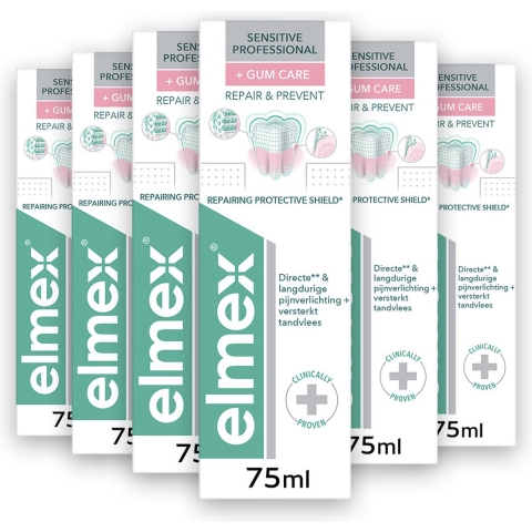 6x Elmex Tandpasta Sensitive Professional Gum Care 75 ml