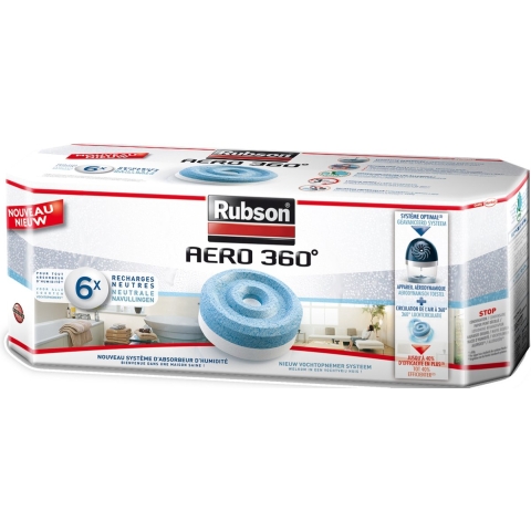 Rubson Vochtopnemer Navultabs Aero 360° 6 stuks