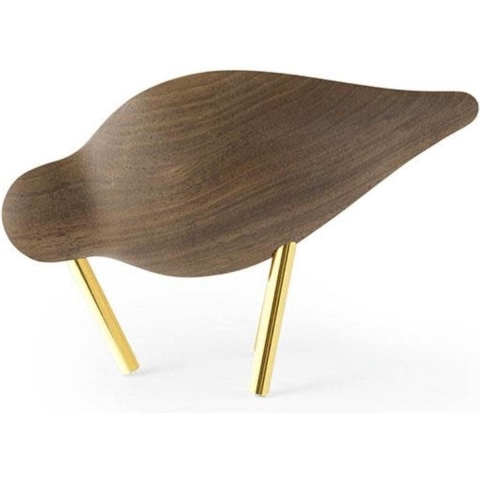 Normann Copenhagen Shorebird Vogel Decoratie Small Walnoot Messing