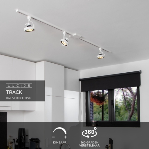Lucide Track Dorian 1-fase Railspot Wit