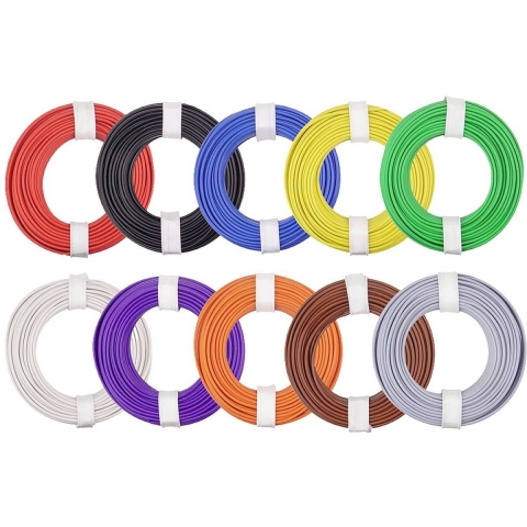 Donau Elektronik 150-MIX Draad 1 x 0.50 mm² Bont, 10-kleurig 1 set(s)