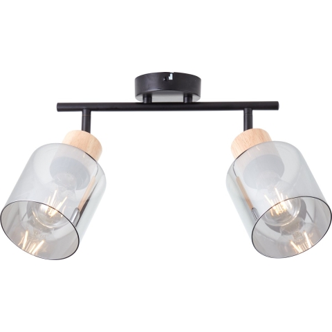 Brilliant Weald 99838/93 Plafondspot E27 Hout, Zwart