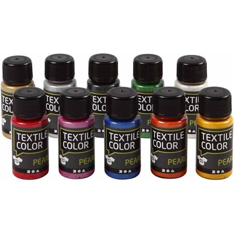 Metallic textielverf set 10 kleuren -