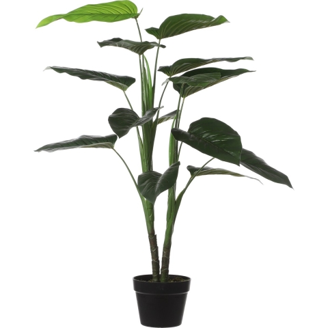Grote groene Philodendron kunstplant 100 cm in zwarte pot -