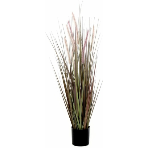Paarse Dogtail/siergras kunstplant 90 cm in zwarte pot -