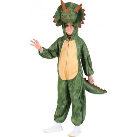 Pluche dinosaurus dierenpak verkleed kostuum voor kinderen - carnaval - groen 140-152 -