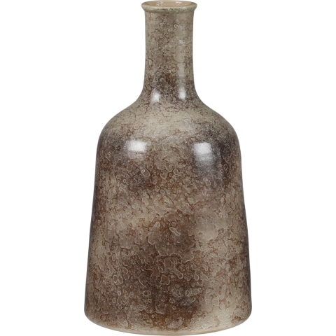 Fles bloemenvaas van terracotta in het nature bruin shadow D22 en H35 cm -