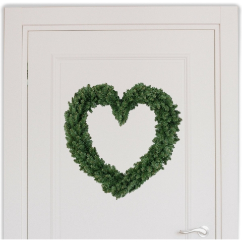 Groene deurkrans in hart vorm 50 cm -