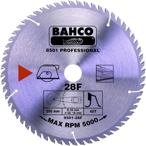 Bahco cirkelzaagblad hardmetalen tanden | 8501-28F