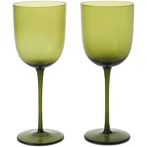 Ferm Living Host Witte Wijnglazen Set Van 2 Moss Green