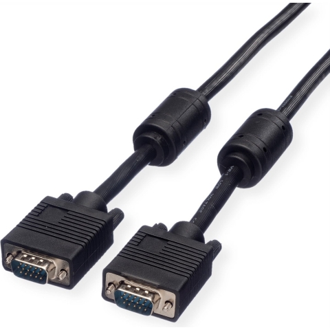 ROLINE SVGA High Quality Kabel met ferrietkernen + DDC, HD15M/M, 15pins, 6 m
