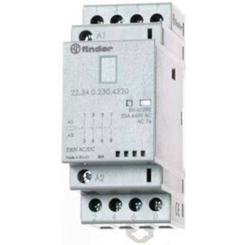 Finder 22.34.0.024.1320 Contactor 4x NO 24 V/DC, 24 V/AC 25 A 1 stuk(s)