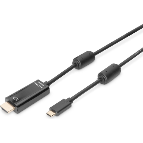 Digitus AK-300330-050-S USB-C-displaykabel USB-C / HDMI Adapterkabel USB-C stekker, HDMI-A-stekker 5.00 m Zwart Afgeschermd, Afgeschermd (dubbel)
