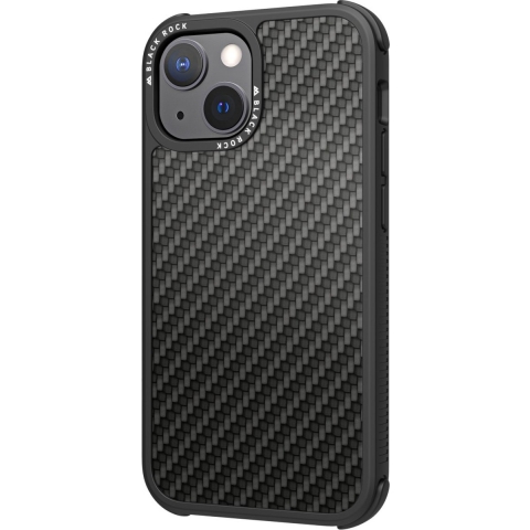 Black Rock Cover Robust Real Carbon Voor Apple IPhone 13 Mini Zwart