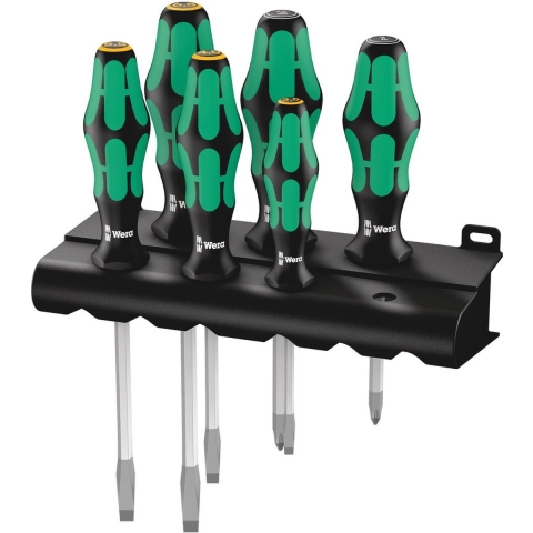 Wera 334/355 SK/6 Schroevendraaierset Kraftform Plus Lasertip + houder, 6 -delig - 1 stuk(s) - 05007681001