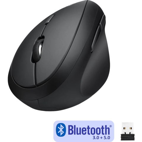 Perixx PERIMICE-619 Ergonomische muis Bluetooth Zwart 1000 dpi, 1600 dpi, 2400 dpi Geluidsarme toetsen