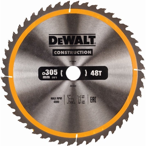 DeWalt Accessoires Cirkelzaagblad 305x30x48t, positief 10°, kerf 3mm - DT1959-QZ
