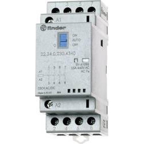 Finder 22.34.0.012.4340 Contactor 4x NO 12 V/DC, 12 V/AC 25 A 1 stuk(s)