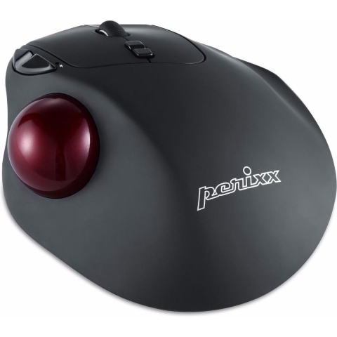 Perixx PERIMICE-717 D Trackball Radiografisch Laser Zwart 7 Toetsen 2000 dpi Ergonomisch, Geïntegreerde trackball