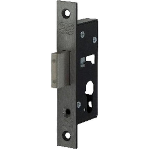 Nemef 4128 Veiligheidsbijzetslot | SKG** | DM35mm | voorplaat RVS 24x150mm rechthoekig | zamac vernikkelde nachtschoot | DR 1+2+3+4 - 9412818350