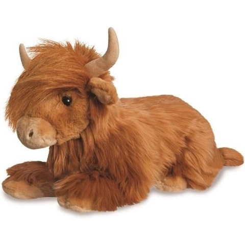 Pluche dieren knuffels schotse hooglander koe - 41 cm - Knuffeldieren koeien speelgoed -