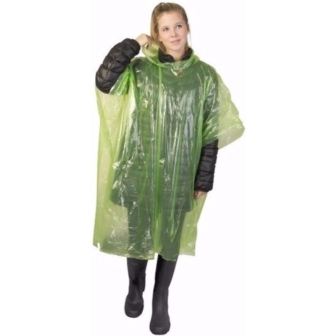 30x wegwerp regenponcho groen One size -