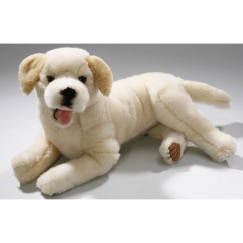 Liggende pluche knuffel labrador 36 cm -