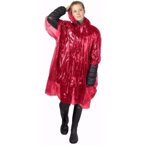 30x wegwerp regenponcho rood One size -