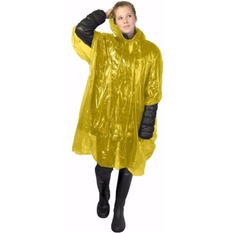 30x wegwerp regenponcho geel One size -