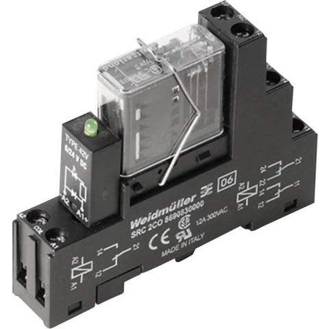 Weidmüller RCIKIT 24VDC 2CO LD/FG Relaismodule Nominale spanning: 24 V/DC Schakelstroom (max.): 6 A 2x wisselcontact 1 stuk(s)