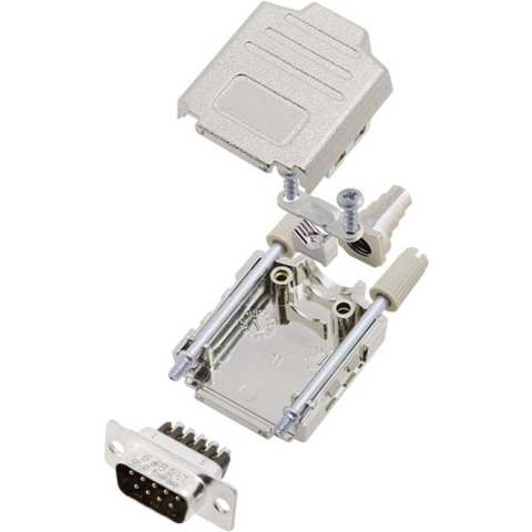 Amphenol L17DPPK15-M+L717DA15PST D-sub male connectorset 180 ° Aantal polen: 15 Schroeven 1 stuk(s)