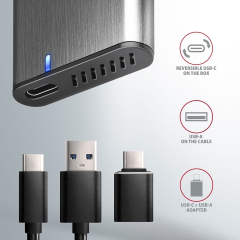 AXAGON EEM2-SG2 M.2 harde schijf-behuizing M.2 2242, M.2 2260, M.2 2280 USB-C USB 3.2 (Gen 2)