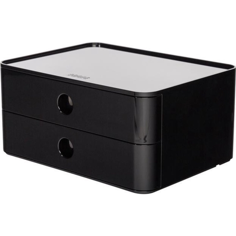 HAN HA-1120-13 Smart-box Allison Met 2 Lades Jet Zwart, Stapelbaar