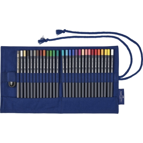 Faber Castell FC-114752 Roletui Met 27 Goldfaber Kleurpotloden, 1 Puntenslijper En 1 Goldfaber Potlood 4B