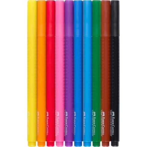 Faber Castell FC-155310 10 Viltstiften GRIP Doos met 10 Etuis