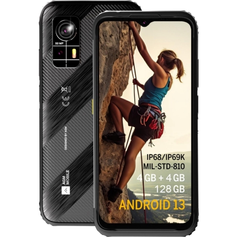 AGM Mobile AGM H6 Lite Smartphone 128 GB 16.7 cm (6.56 inch) Zwart Android 13 Triple-Slot