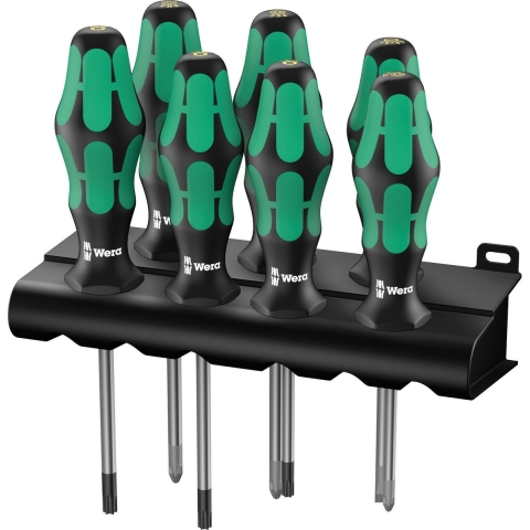 Wera 335/350/367/7 Schroevendraaiserset Kraftform Plus Lasertip + houder, 7 -delig - 1 stuk(s) - 05320540001