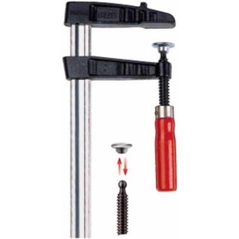 Bessey Schroefklem van tempergietwerk | spanwijdte 400 mm werkbereik 120 mm | houten greep | 35 x 11 mm | 1 stuk - TGK40 - TGK40