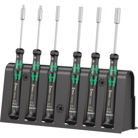 Wera 2069/6 Micro-dopschroevendraaierset + houder, 6 -delig - 1 stuk(s) - 05118158001
