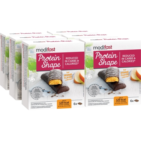 6x Modifast Protein Shape Reep Pure Chocolade&Sinaasappel 6 x 31 gr