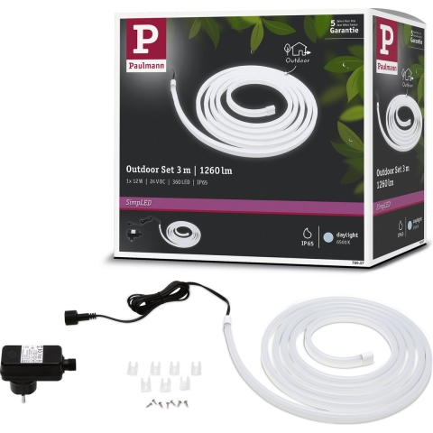 Paulmann SimpLED Outdoor Stripe 78907 LED-strip complete set Met connector (male) 24 V 3 m Daglichtwit 1 stuk(s)